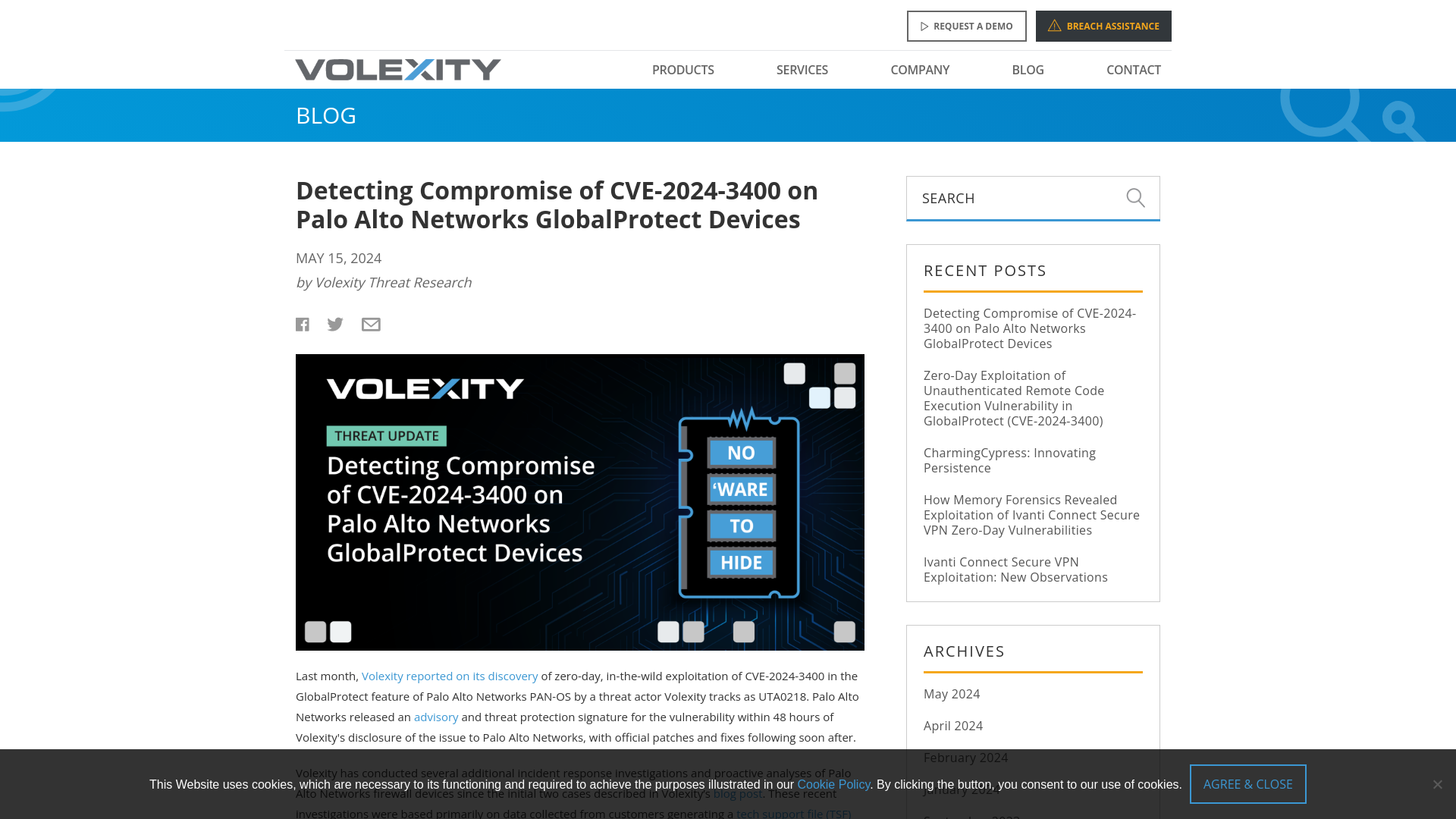 Detecting Compromise of CVE-2024-3400 on Palo Alto Networks GlobalProtect Devices | Volexity