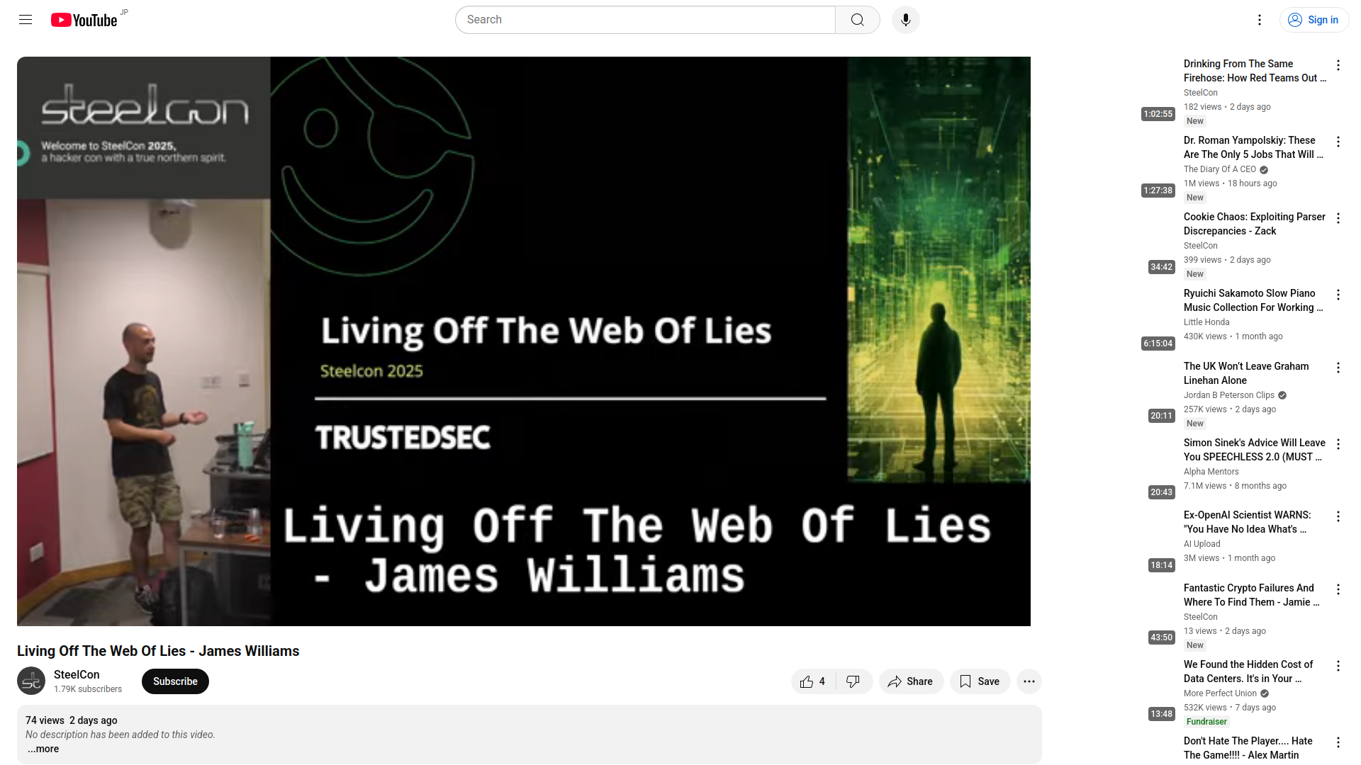 Living Off The Web Of Lies - James Williams - YouTube
