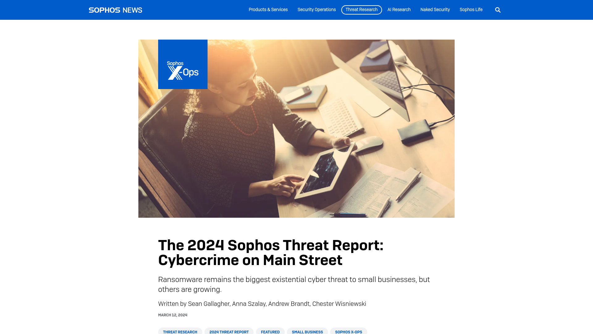 The 2024 Sophos Threat Report: Cybercrime on Main Street – Sophos News