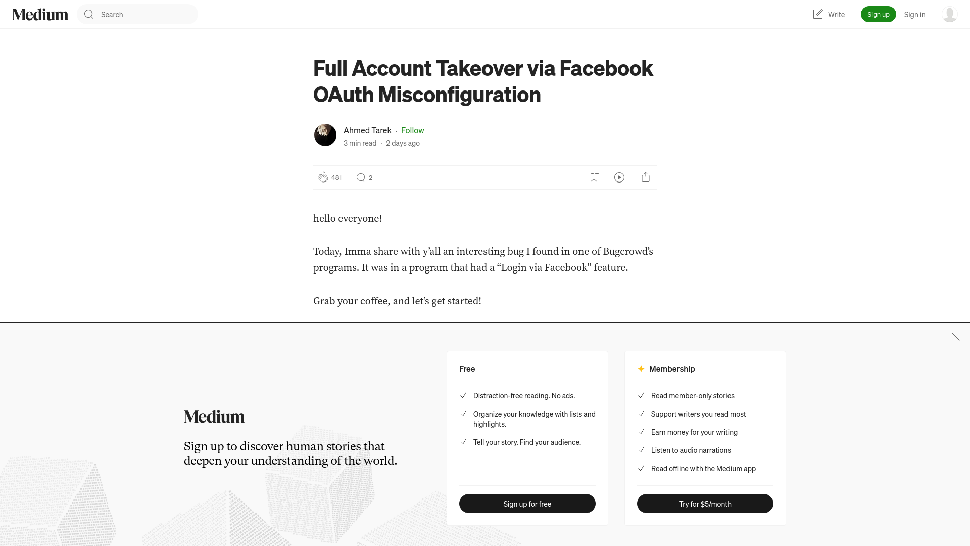 Full Account Takeover via Facebook OAuth Misconfiguration | by Ahmed Tarek | Sep, 2024 | Medium