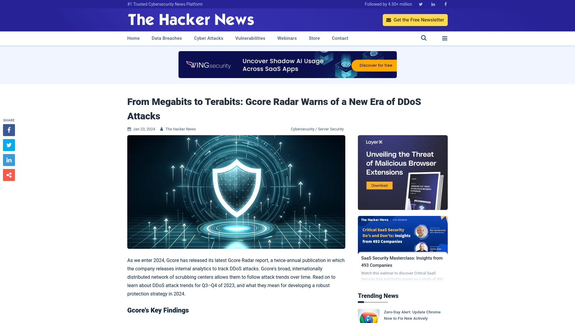 From Megabits to Terabits: Gcore Radar Warns of a New Era of DDoS Attacks