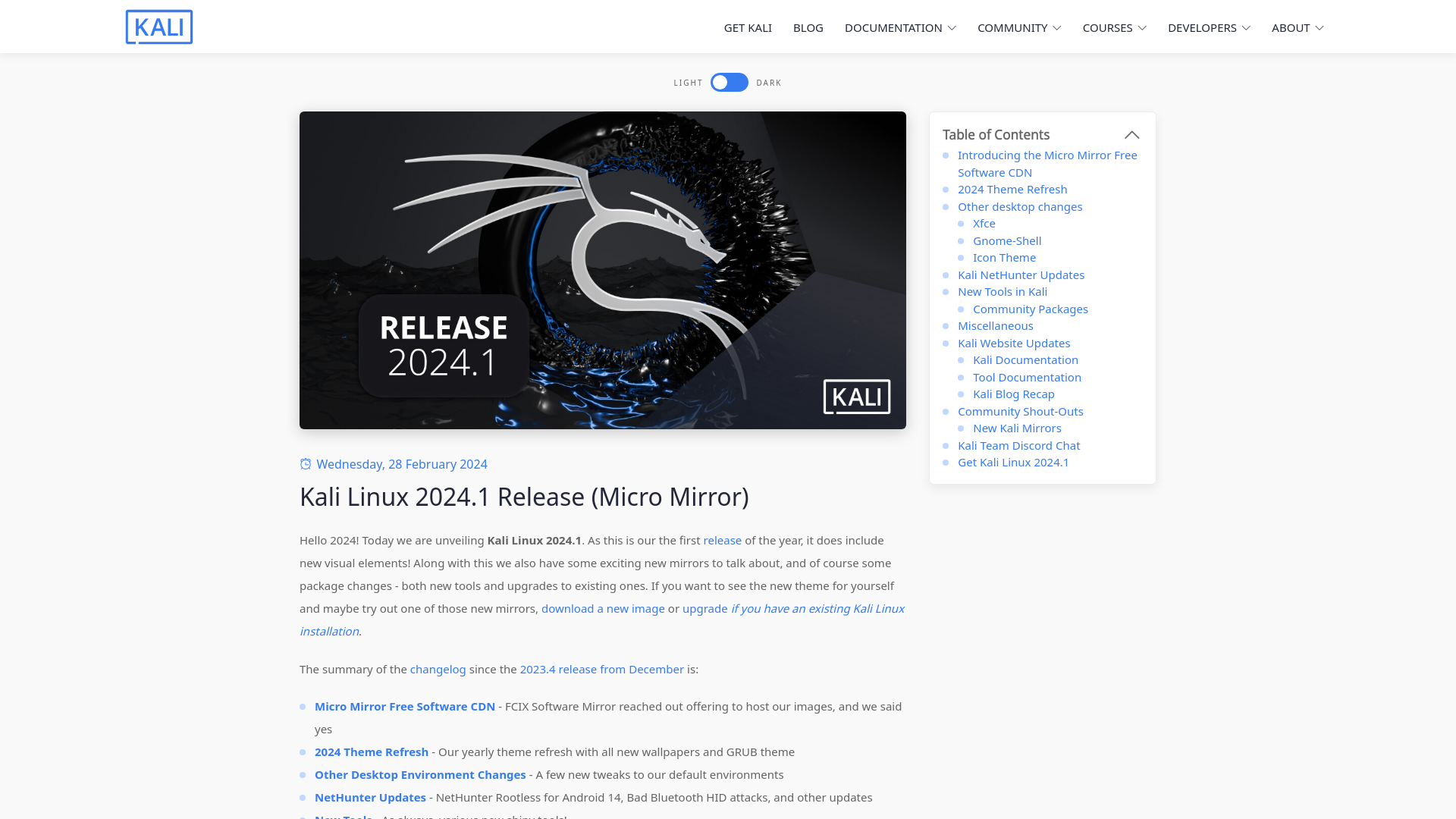 Kali Linux 2024.1 Release (Micro Mirror) | Kali Linux Blog