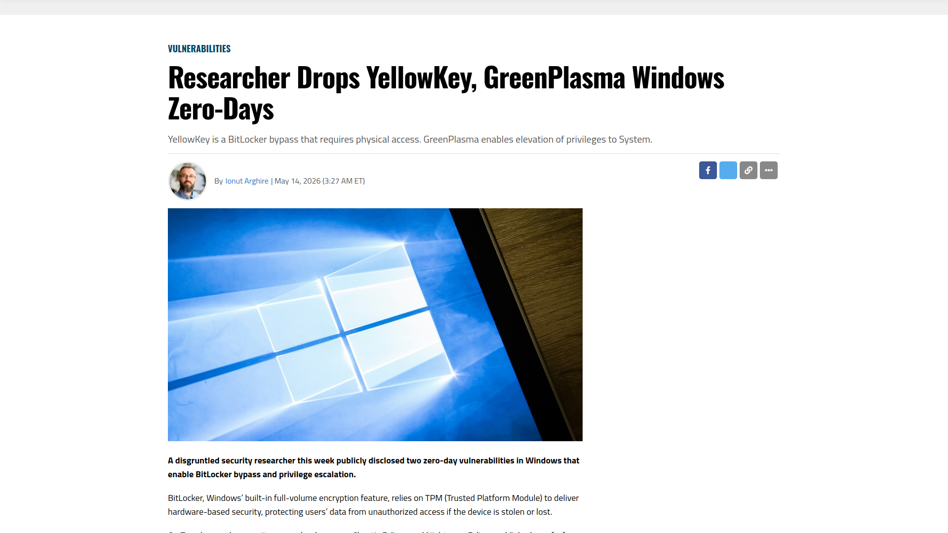 Researcher Drops YellowKey, GreenPlasma Windows Zero-Days - SecurityWeek