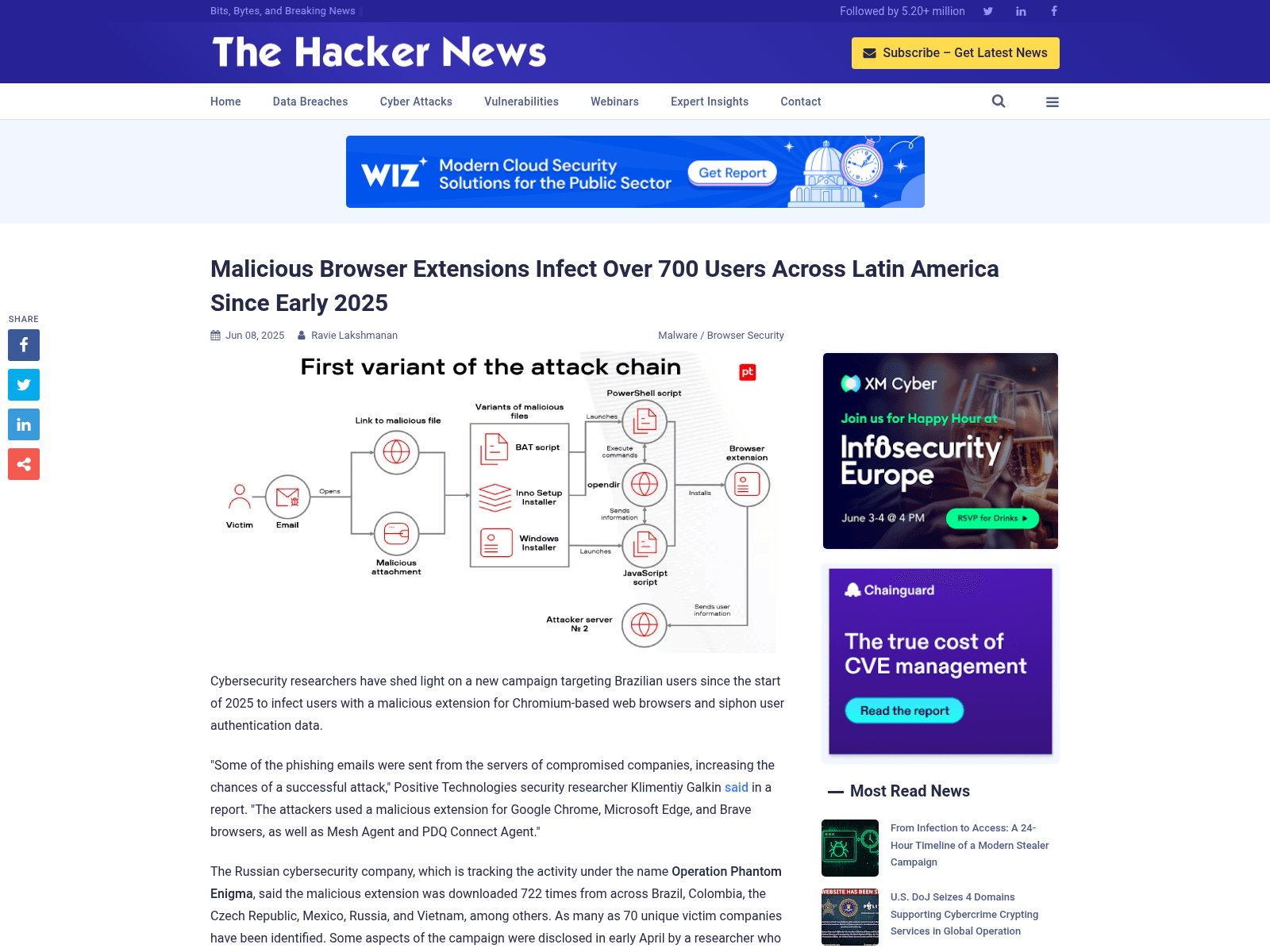 Malicious Browser Extensions Infect Over 700 Users Across Latin America Since Early 2025