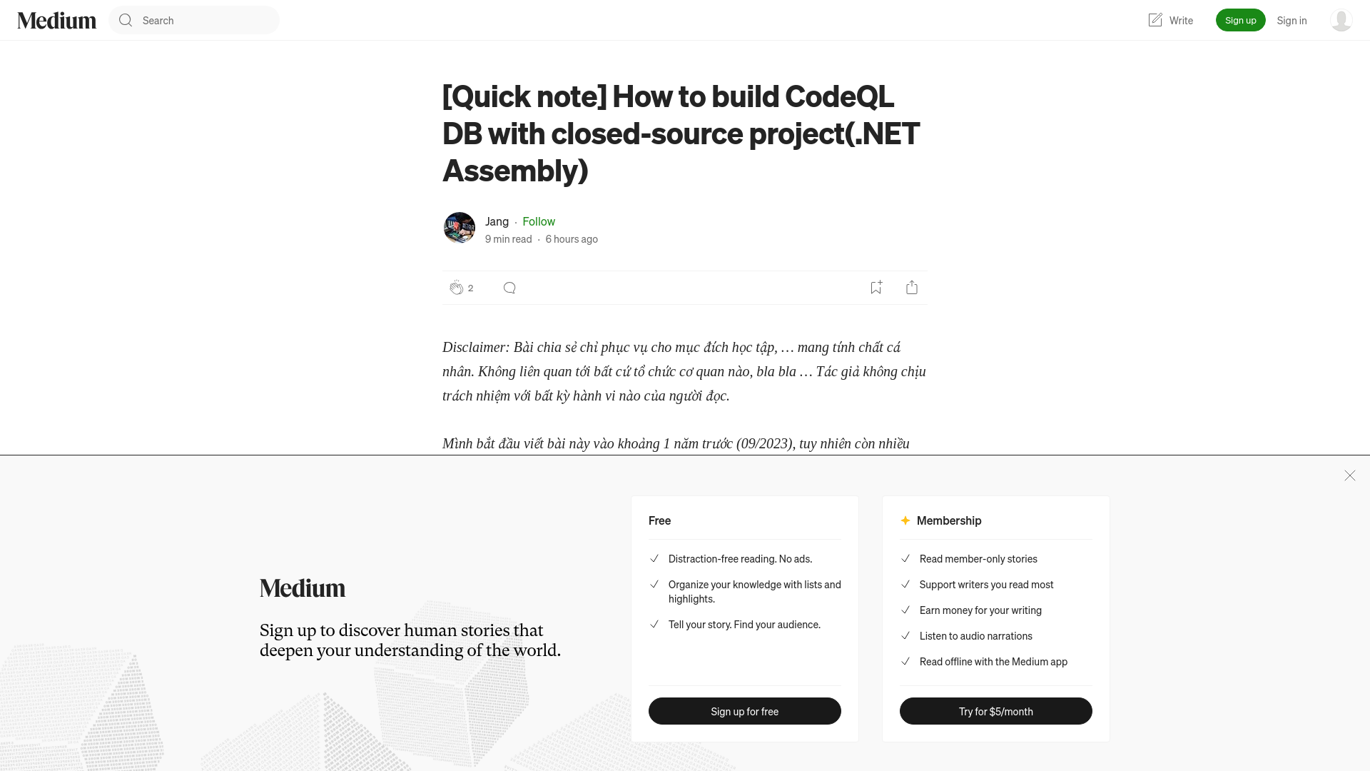 [Quick note] How to build CodeQL DB with closed-source project(.NET Assembly) | by Jang | Oct, 2024 | Medium