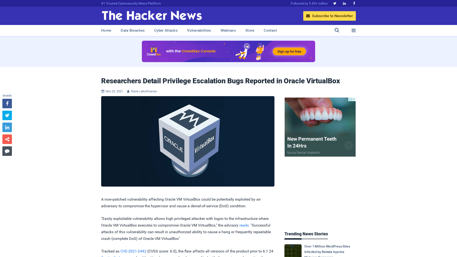 Researchers Detail Privilege Escalation Bugs Reported in Oracle VirtualBox