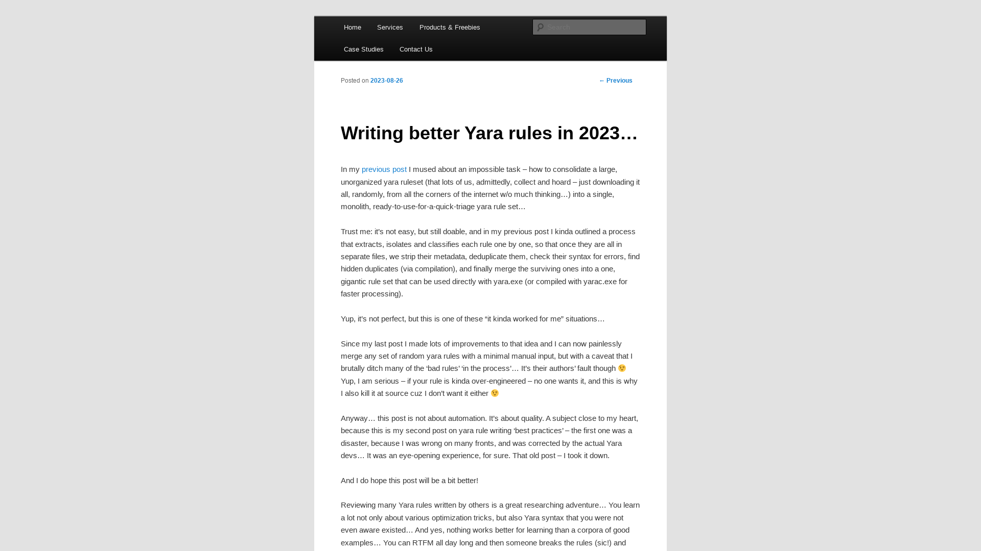 Writing better Yara rules in 2023… | Hexacorn