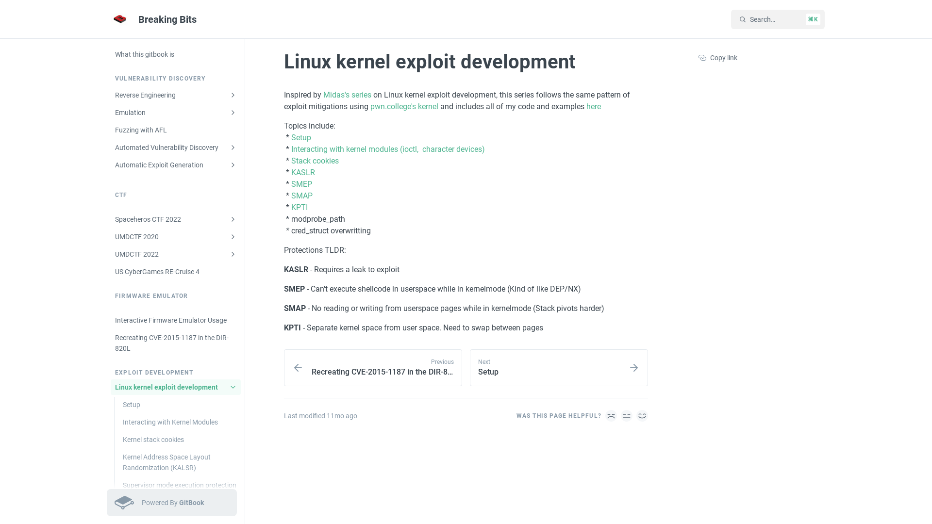 Linux kernel exploit development - Breaking Bits