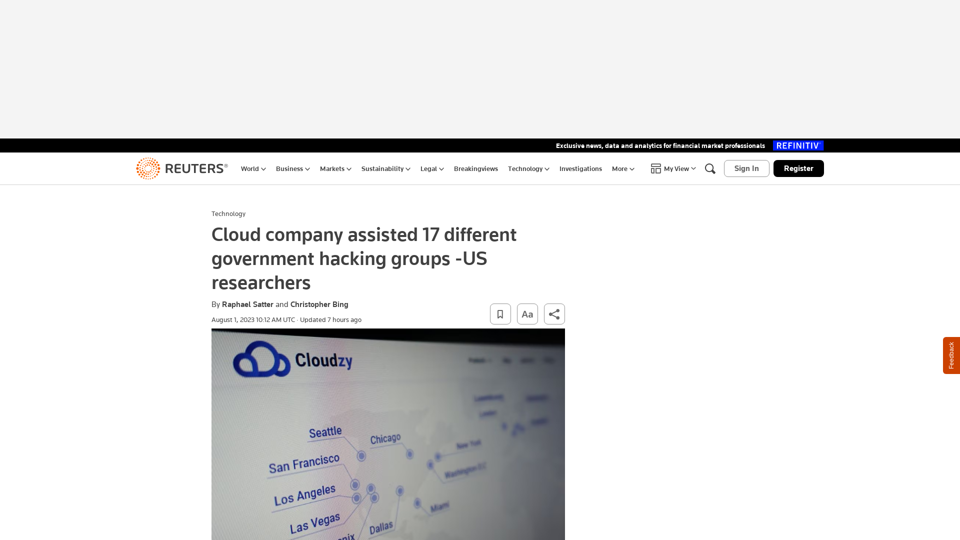 Cloud company assisted 17 different government hacking groups -US researchers | Reuters