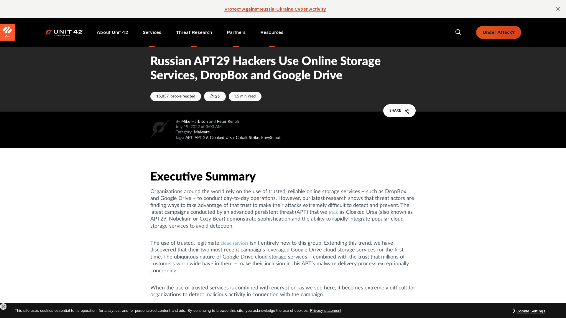 Cloaked Ursa (APT29) Hackers Use Trusted Online Storage Services