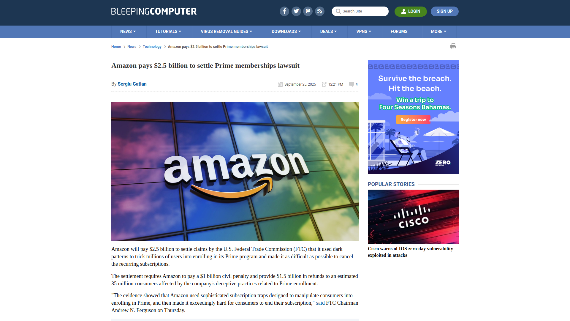 Amazon pays $2.5 billion to settle Prime memberships lawsuit