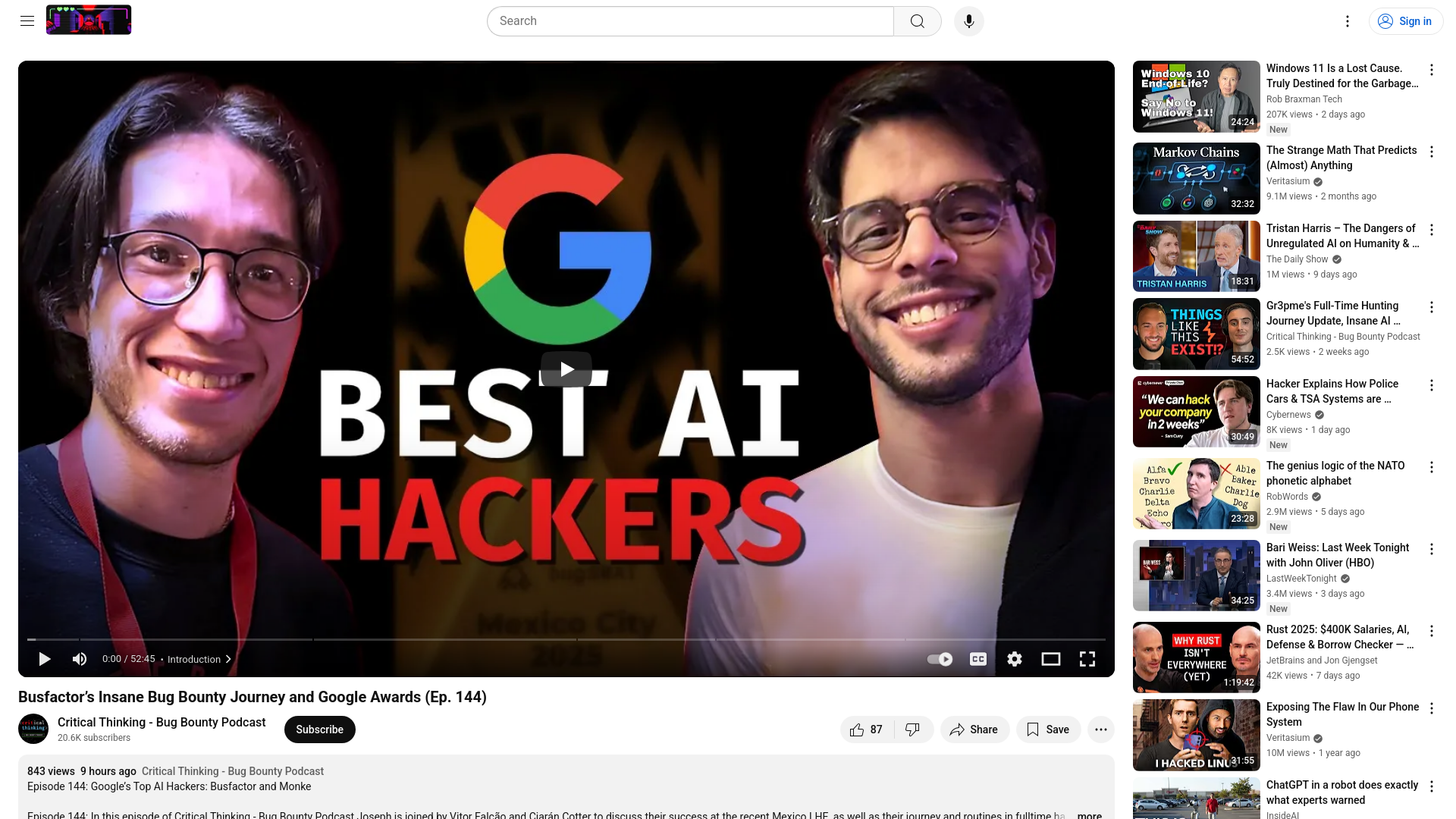 Busfactor’s Insane Bug Bounty Journey and Google Awards (Ep. 144) - YouTube