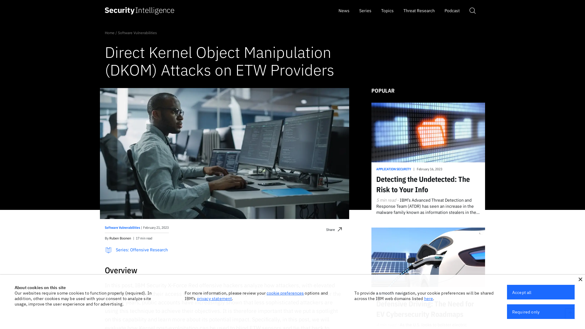 Direct Kernel Object Manipulation (DKOM) Attacks on ETW Providers