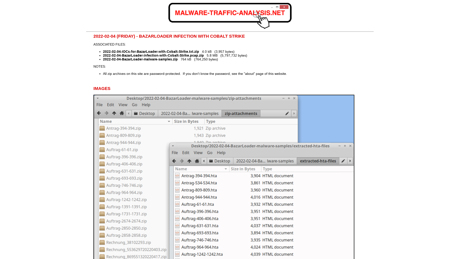 Malware-Traffic-Analysis.net - 2022-02-04 (Friday) - BazarLoader infection with Cobalt Strike
