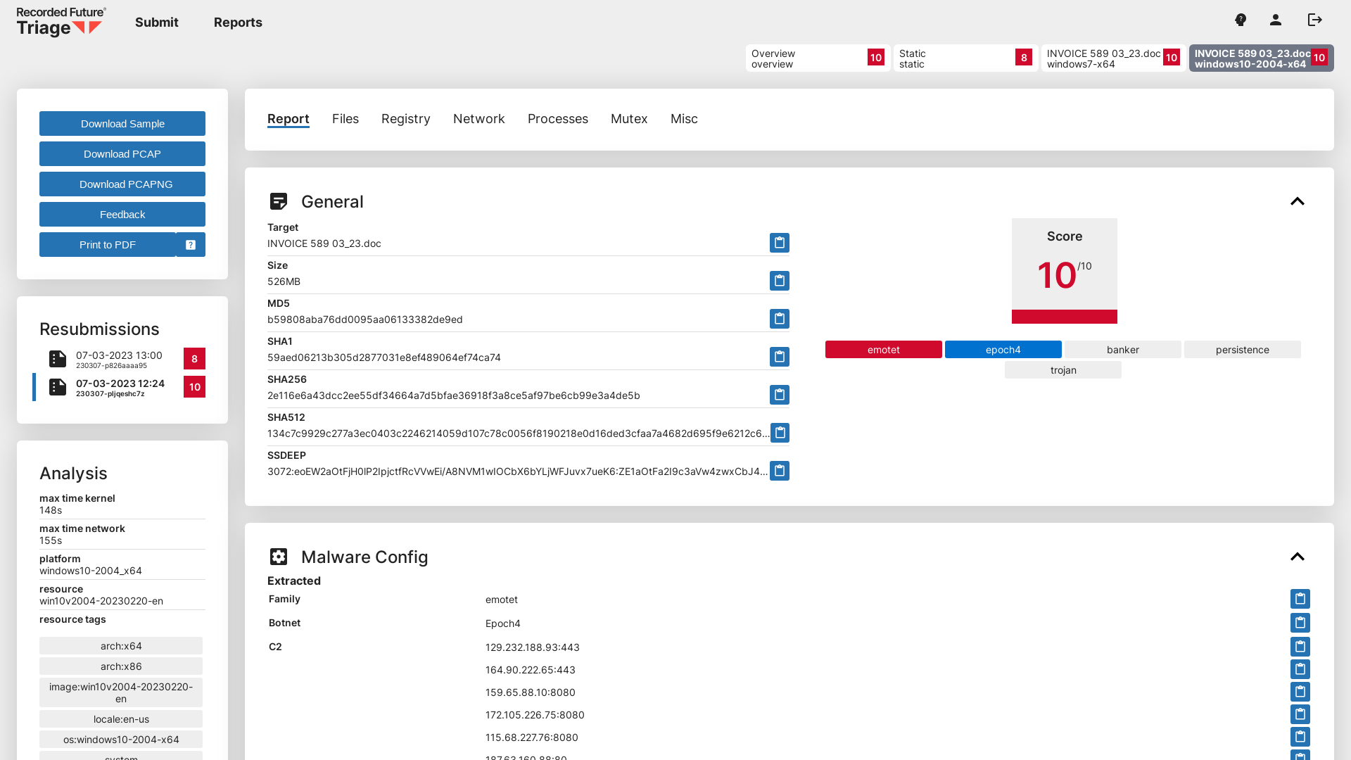 Triage | Behavioral Report