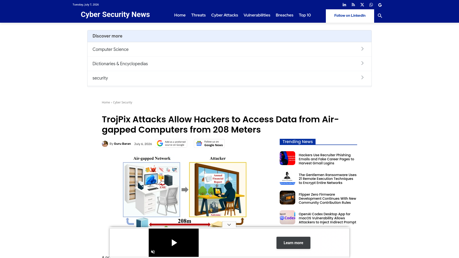 TrojPix Attacks allow Hackers to Access Data from air-gapped Computers from 208 Meters