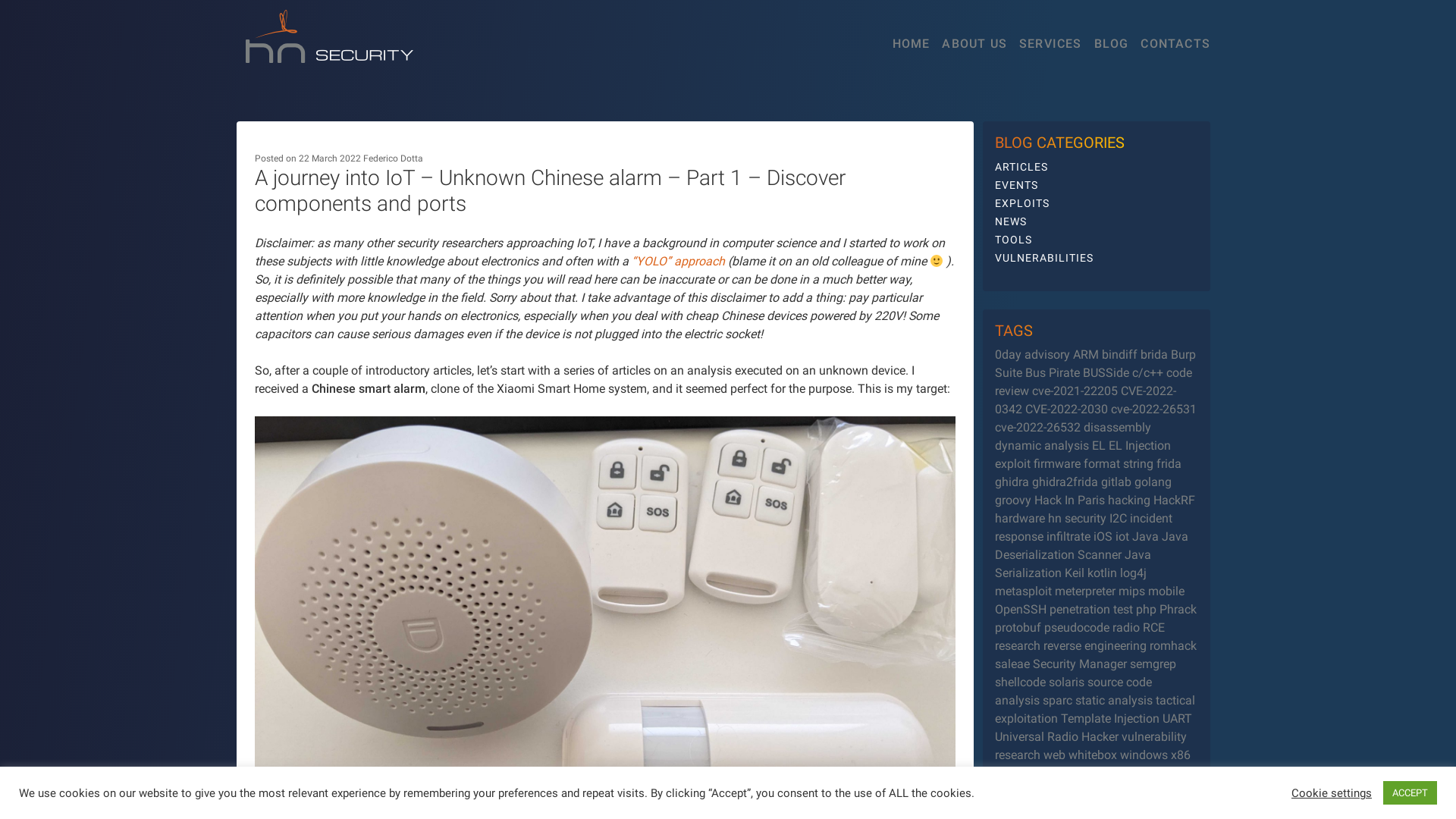 A journey into IoT - Unknown Chinese alarm - Part 1 - Discover components and ports - hn security