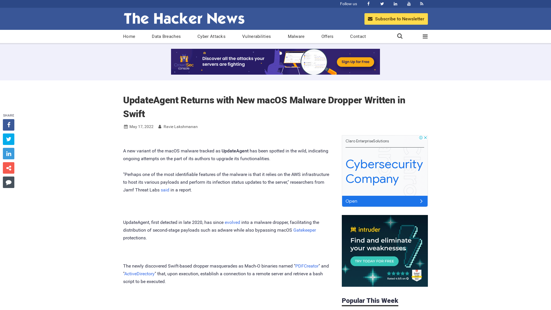 UpdateAgent Returns with New macOS Malware Dropper Written in Swift