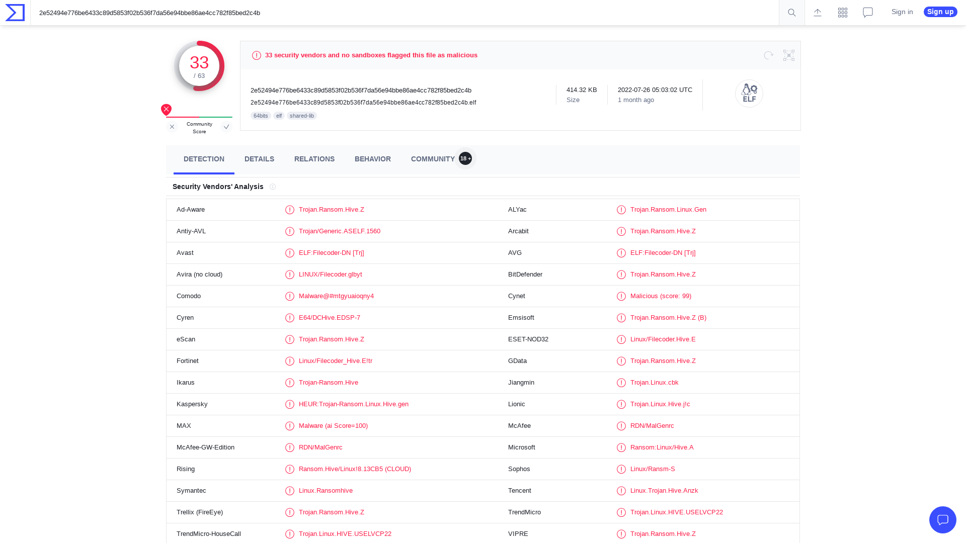 VirusTotal - File - 2e52494e776be6433c89d5853f02b536f7da56e94bbe86ae4cc782f85bed2c4b