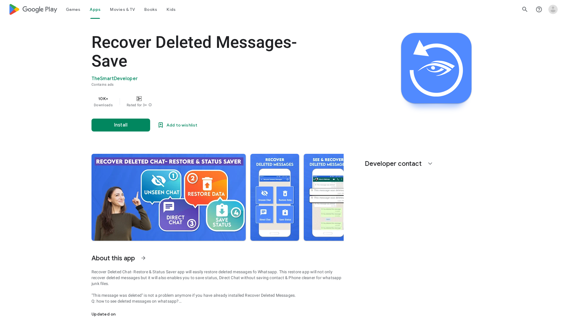 Recover Deleted Messages- Save - Apps on Google Play