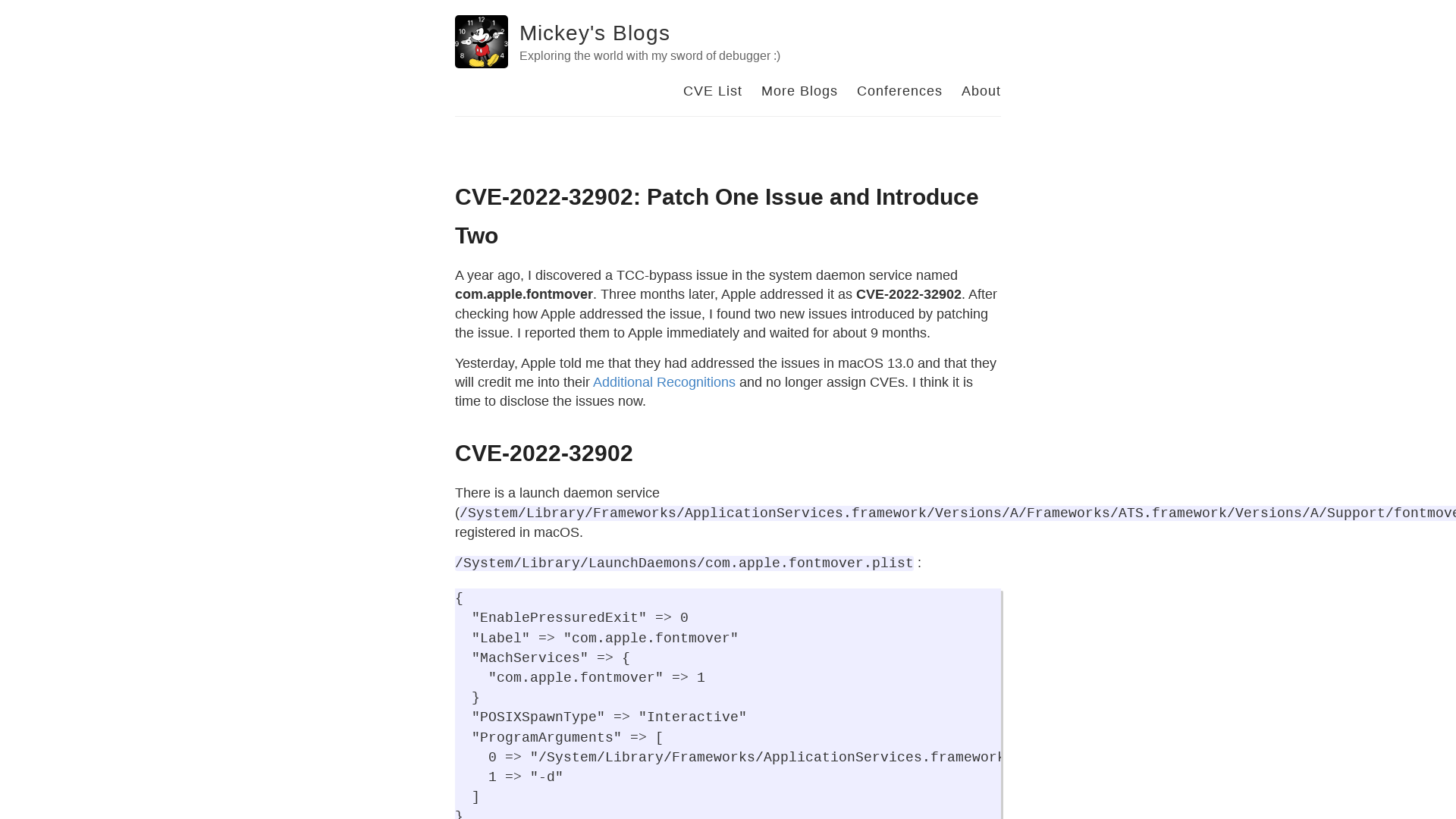 CVE-2022-32902: Patch One Issue and Introduce Two – Mickey's Blogs – Exploring the world with my sword of debugger :)