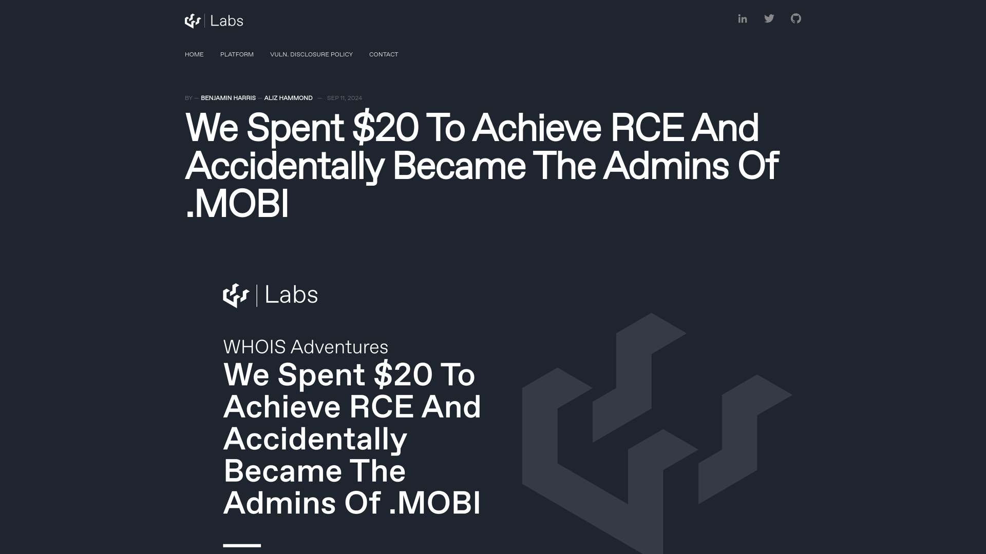 We Spent $20 To Achieve RCE And Accidentally Became The Admins Of .MOBI