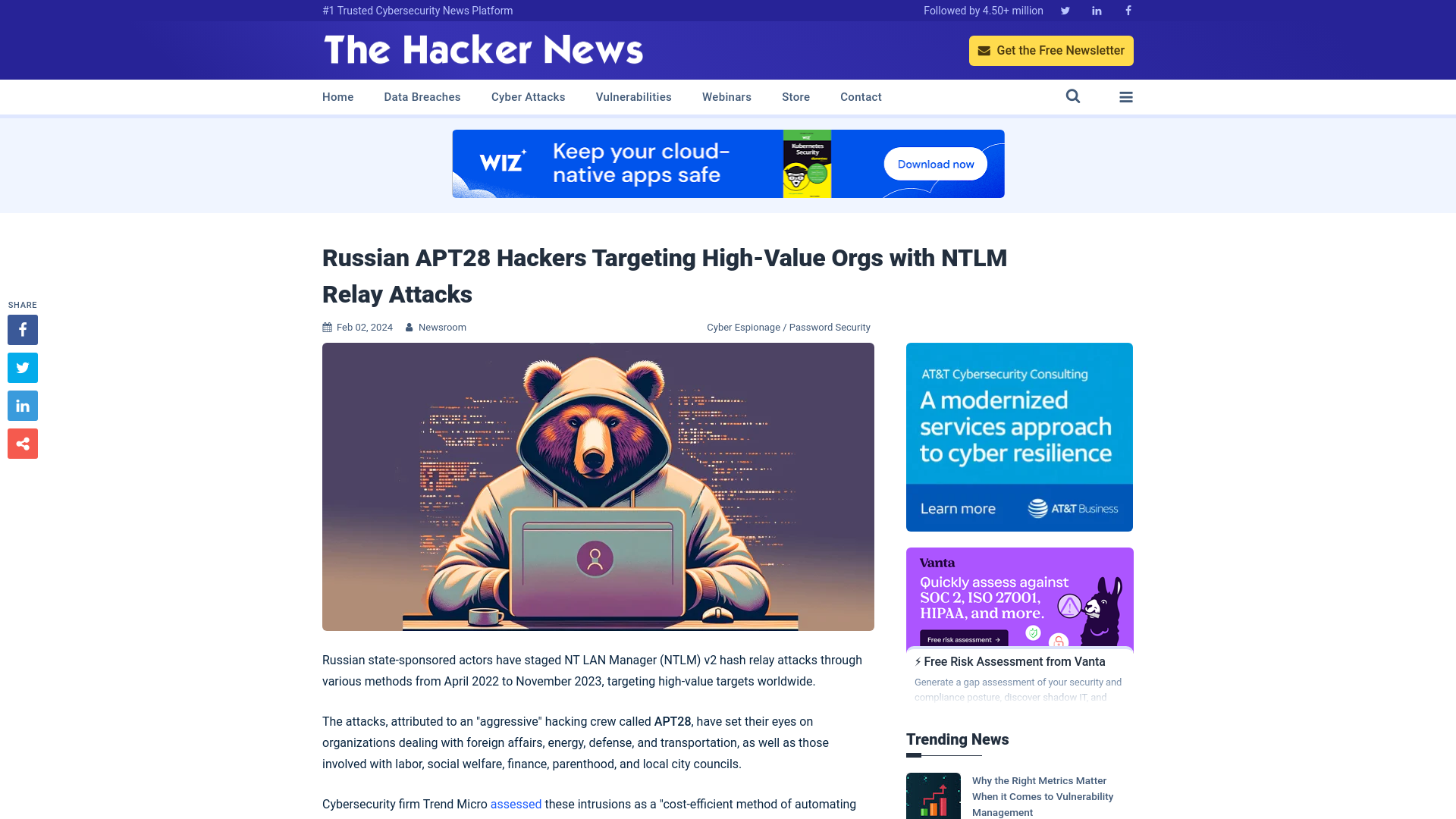 Russian APT28 Hackers Targeting High-Value Orgs with NTLM Relay Attacks