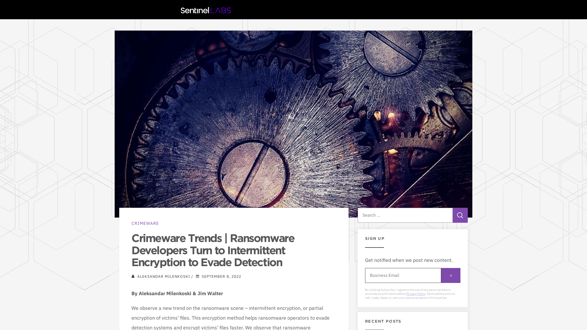 Crimeware Trends | Ransomware Developers Turn to Intermittent Encryption to Evade Detection - SentinelOne