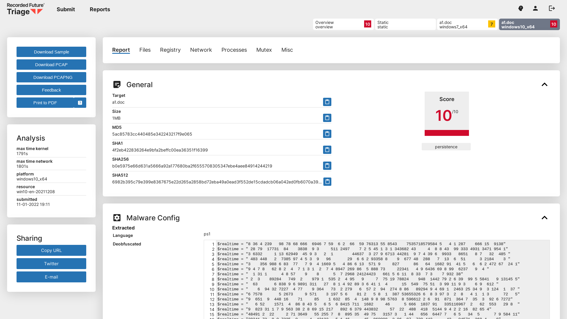 Triage | Behavioral Report