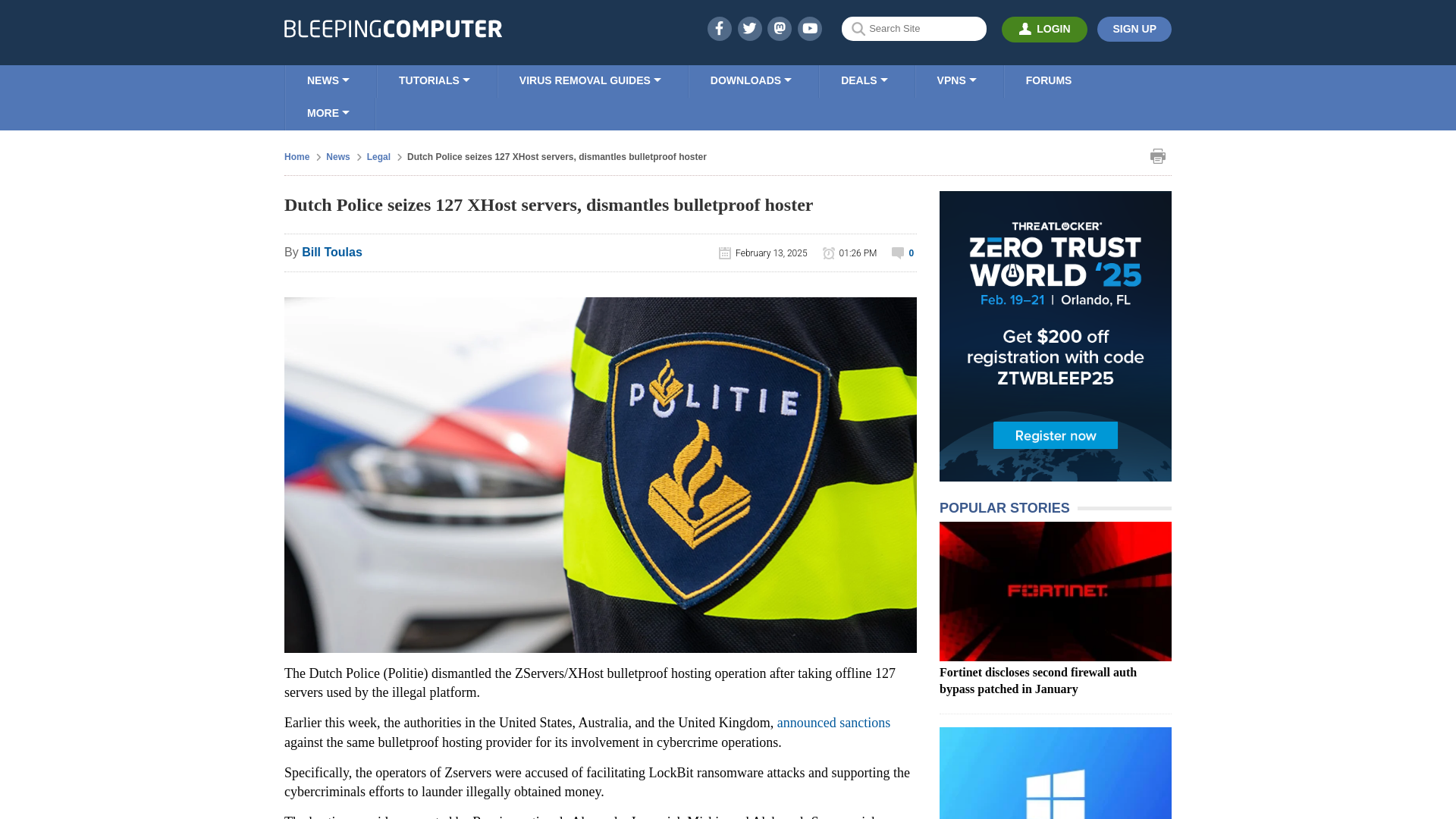 Dutch Police seizes 127 XHost servers, dismantles bulletproof hoster