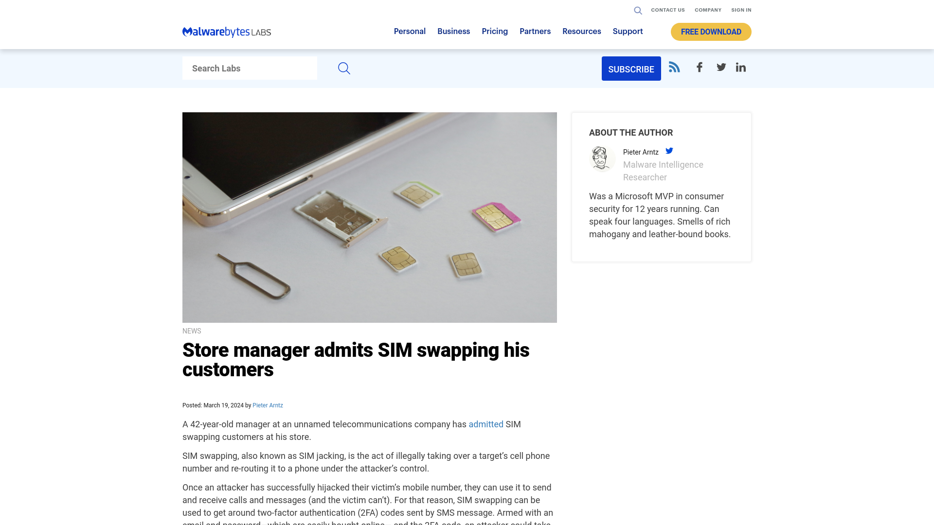 Store manager admits SIM swapping his customers | Malwarebytes