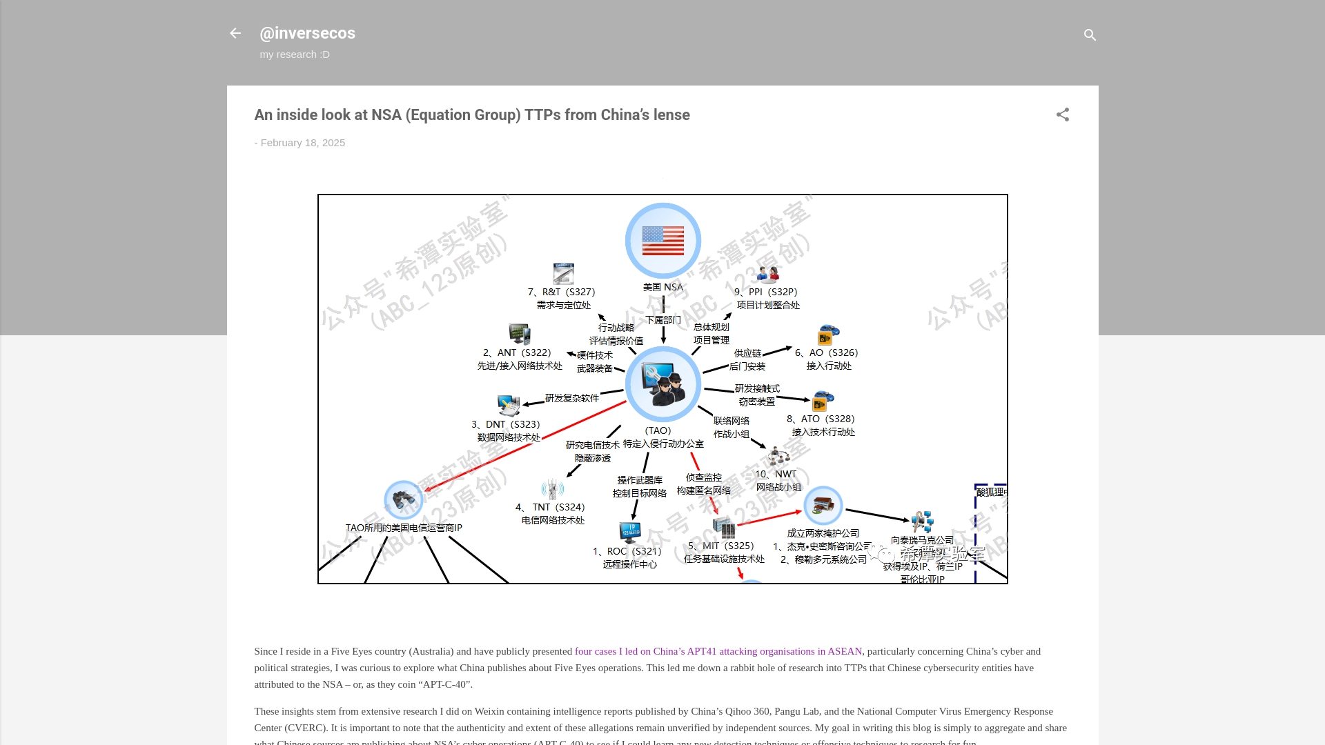 An inside look at NSA (Equation Group) TTPs from China’s lense
