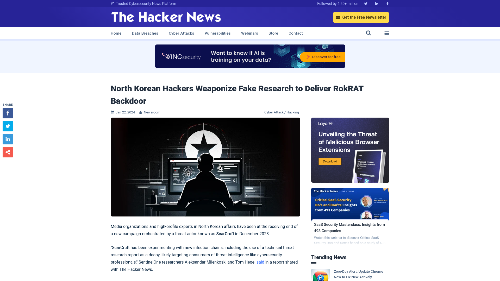 North Korean Hackers Weaponize Fake Research to Deliver RokRAT Backdoor