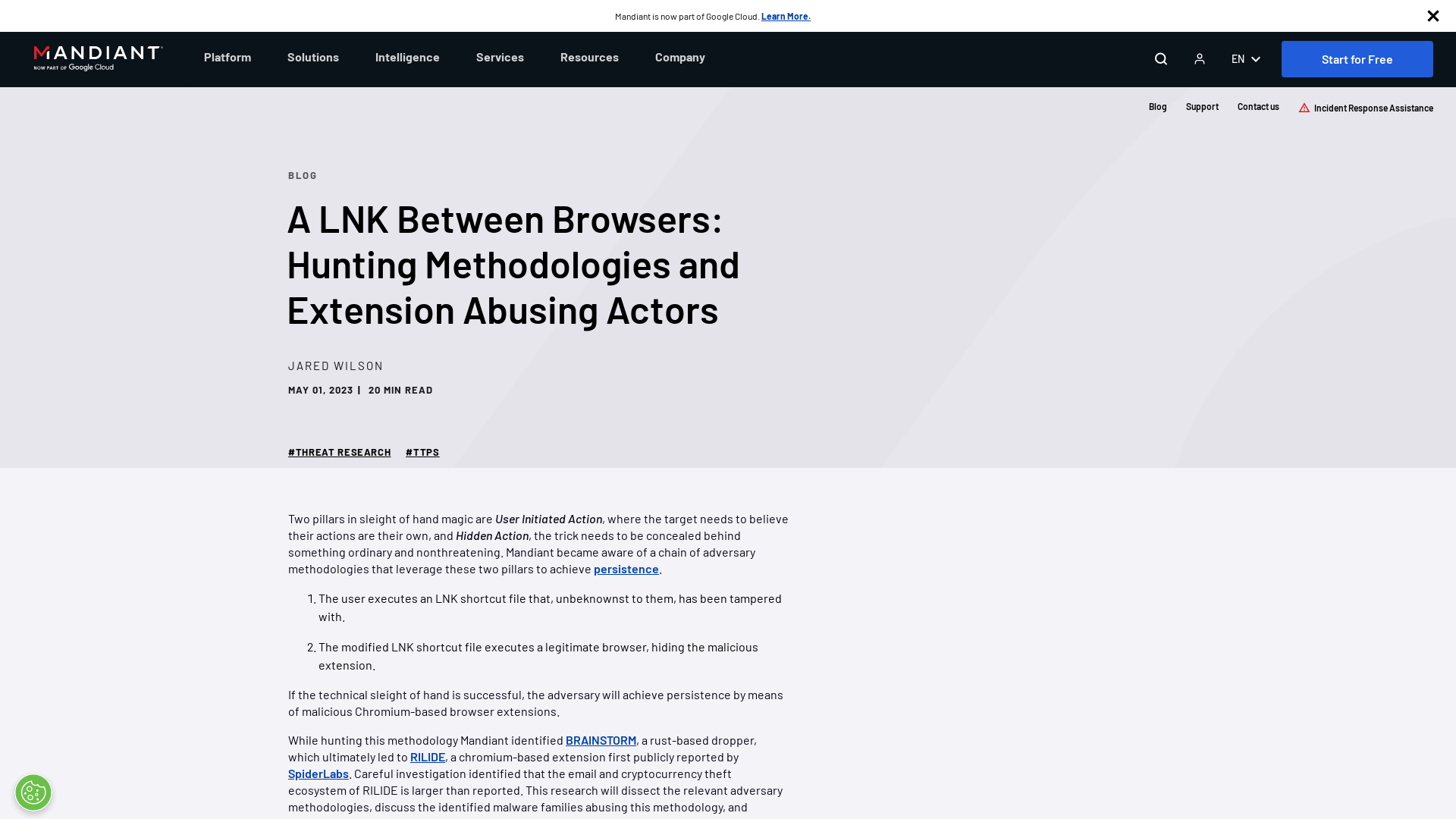 A LNK Between Browsers: Hunting Methodologies and Extension Abusing Actors | Mandiant