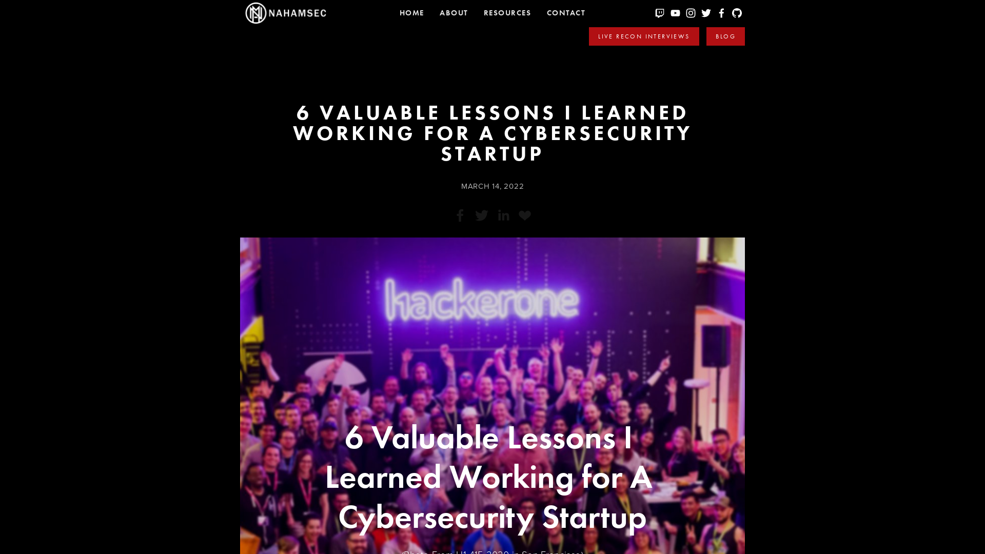 6 Valuable Lesson I Learned Looking for A Cybersecurity Startup — NahamSec