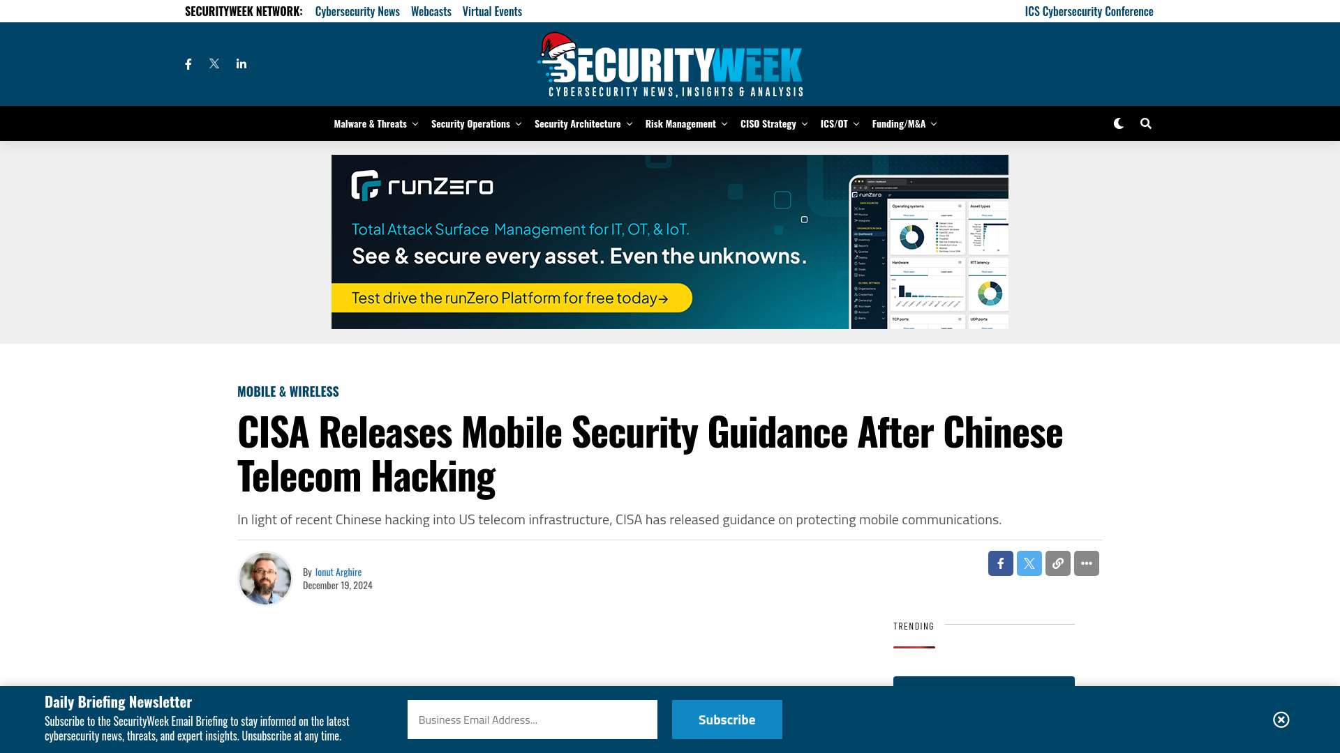 CISA Releases Mobile Security Guidance After Chinese Telecom Hacking - SecurityWeek