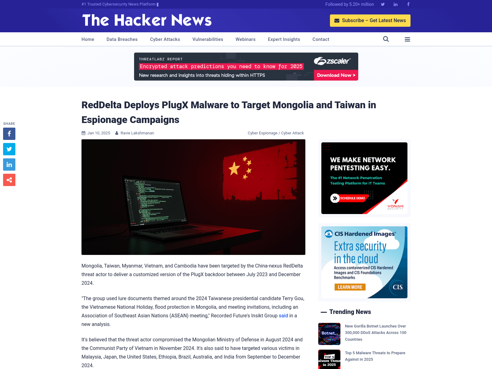 RedDelta Deploys PlugX Malware to Target Mongolia and Taiwan in Espionage Campaigns