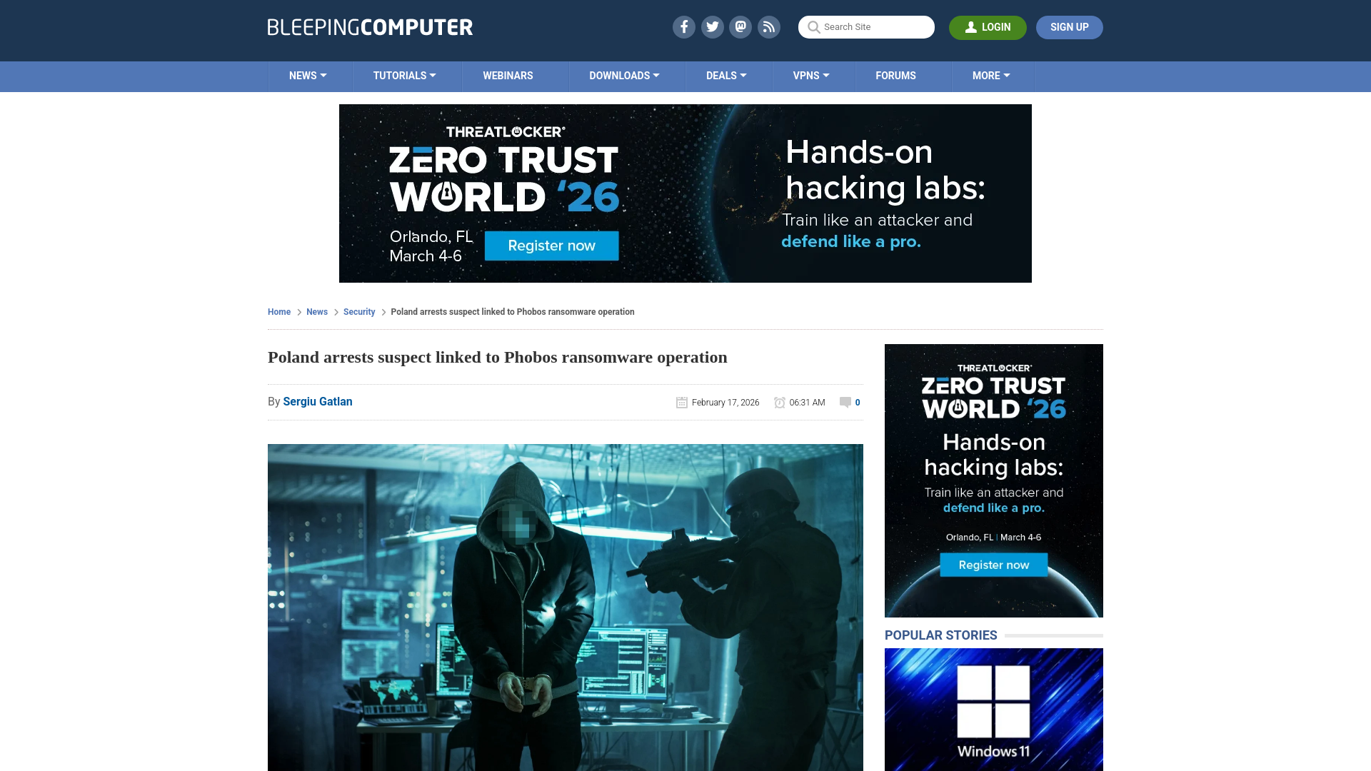 Poland arrests suspect linked to Phobos ransomware operation