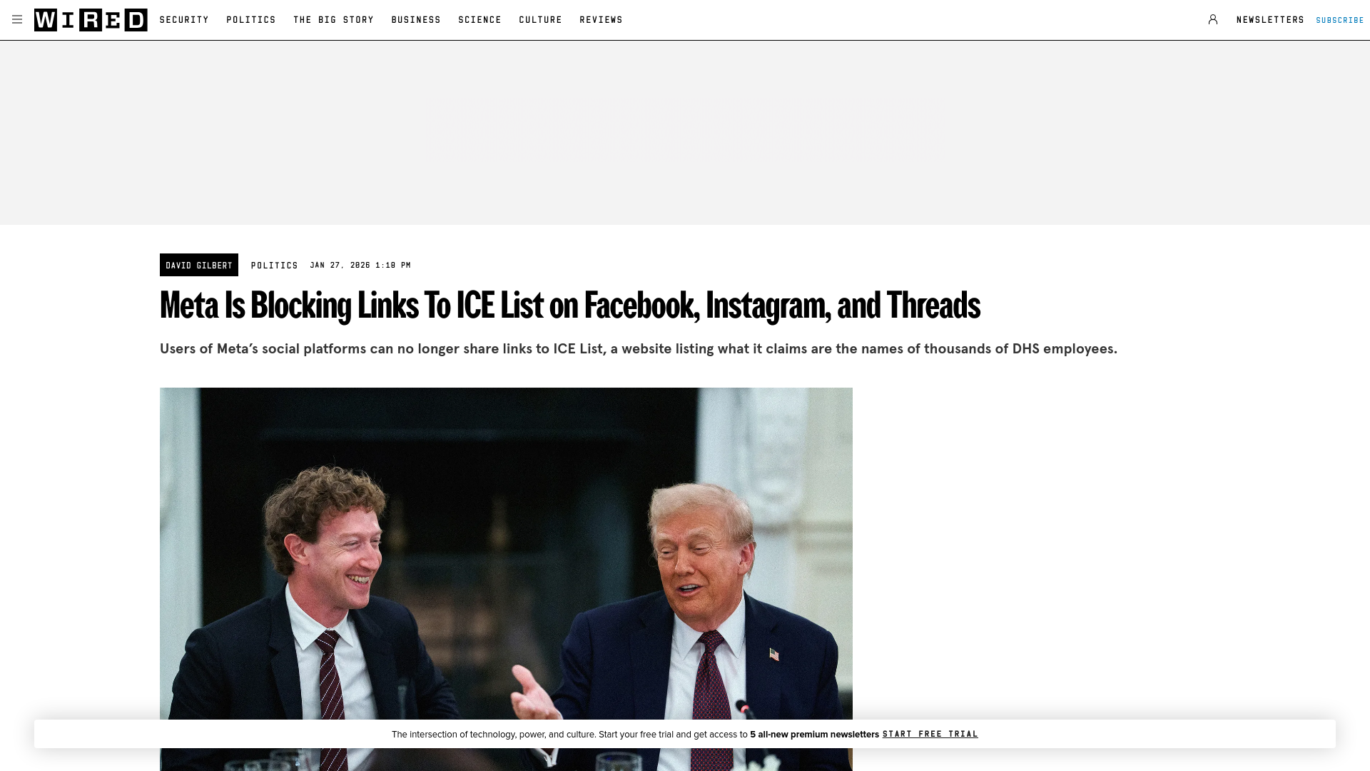Meta Is Blocking Links To ICE List on Facebook, Instagram, and Threads | WIRED