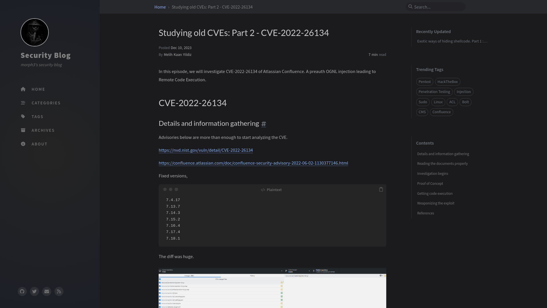 Studying old CVEs: Part 2 - CVE-2022-26134 | Security Blog