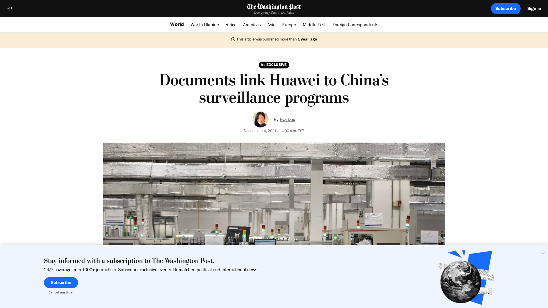 Huawei documents show Chinese tech giant’s involvement in surveillance programs - The Washington Post