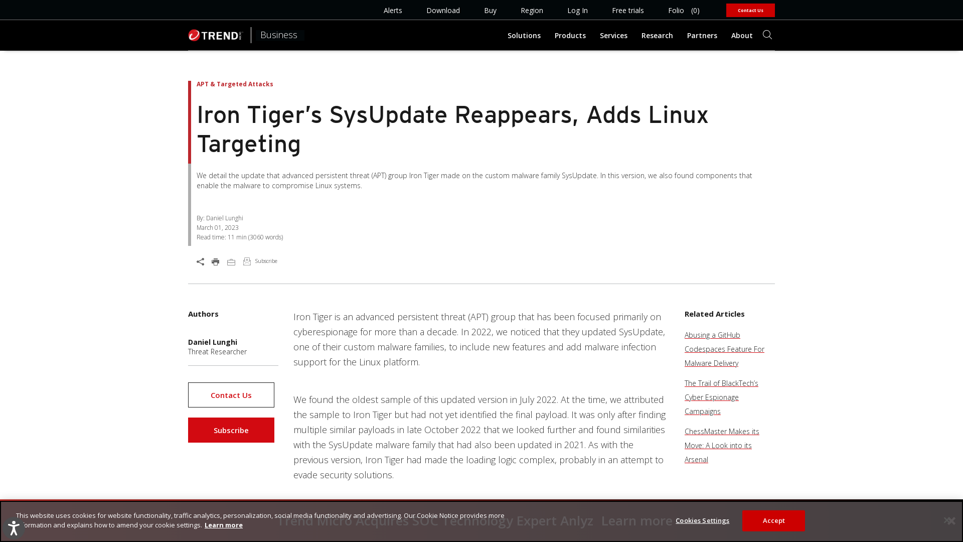 Iron Tiger’s SysUpdate Reappears, Adds Linux Targeting