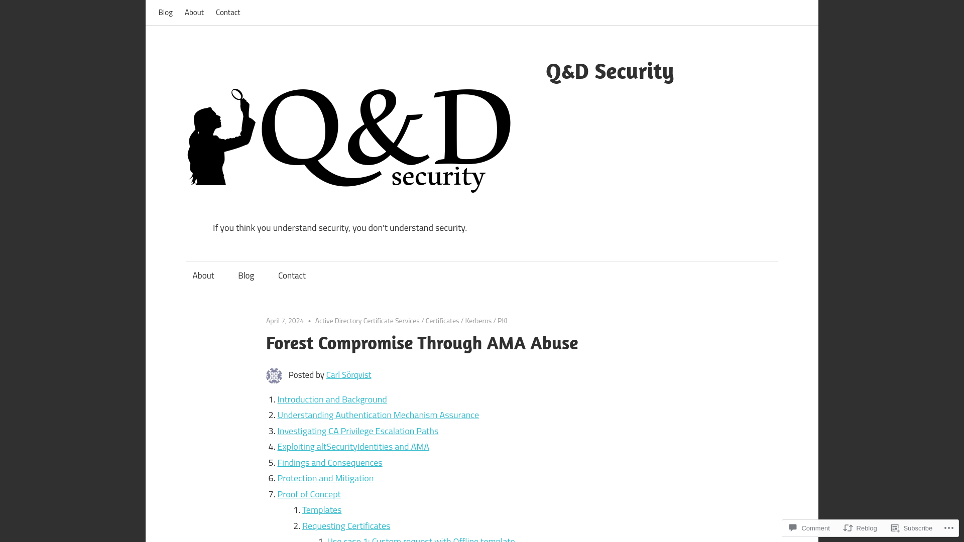 Forest Compromise Through AMA Abuse – Q&D Security