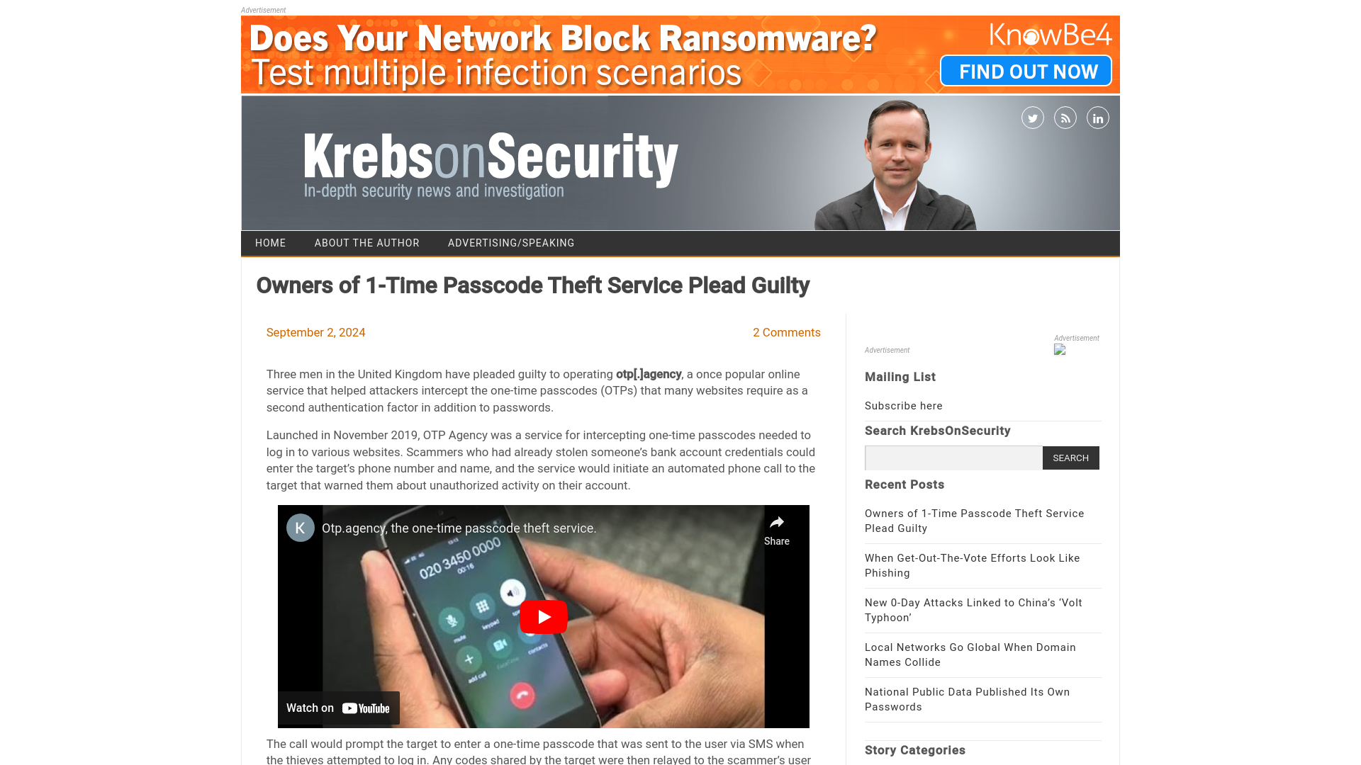 Owners of 1-Time Passcode Theft Service Plead Guilty – Krebs on Security