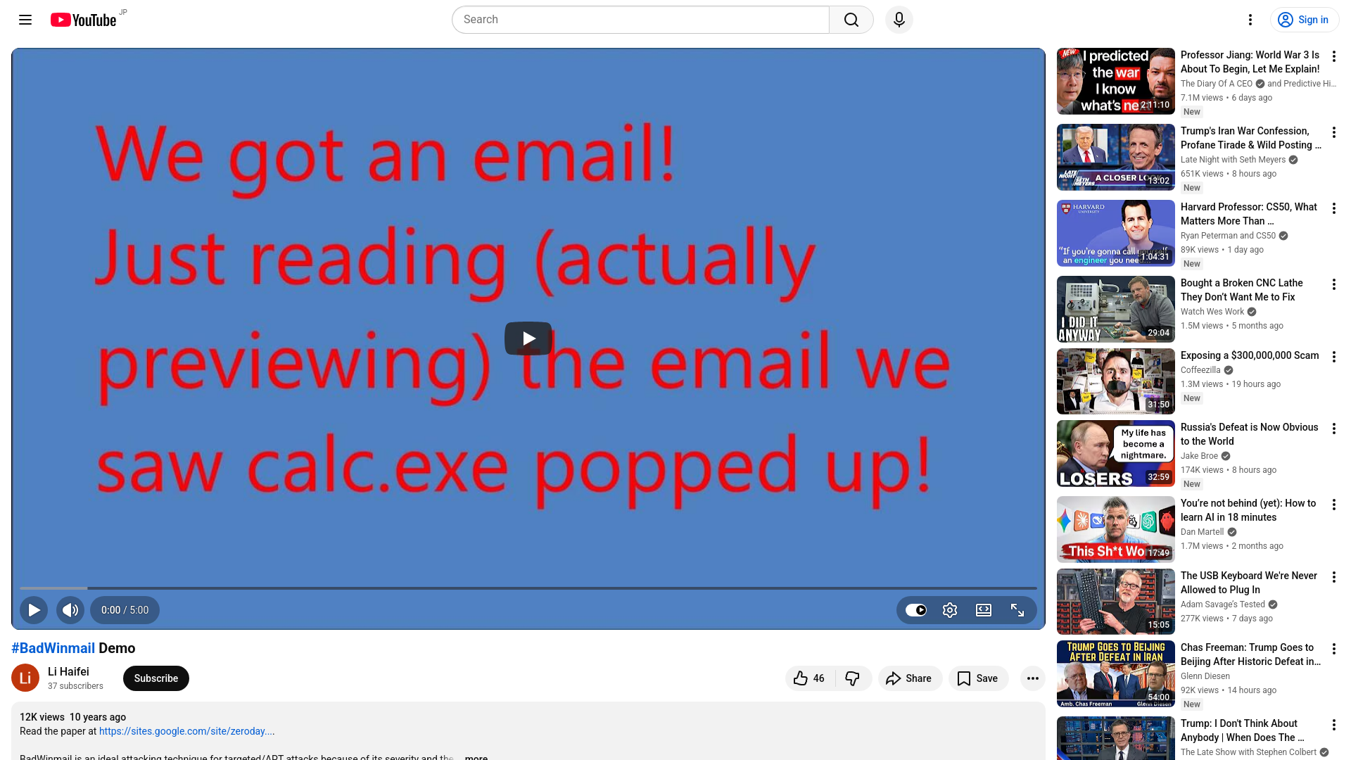 #BadWinmail Demo - YouTube