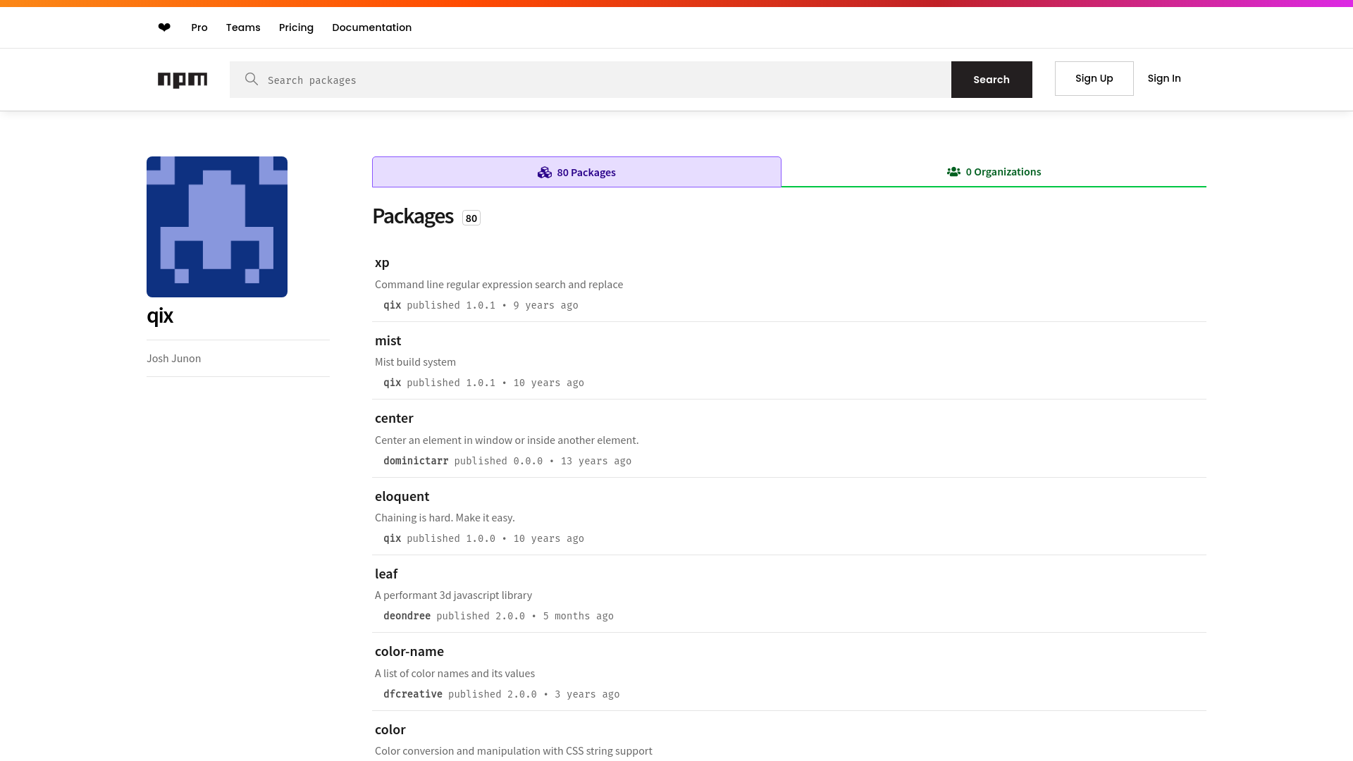 npm | Profile