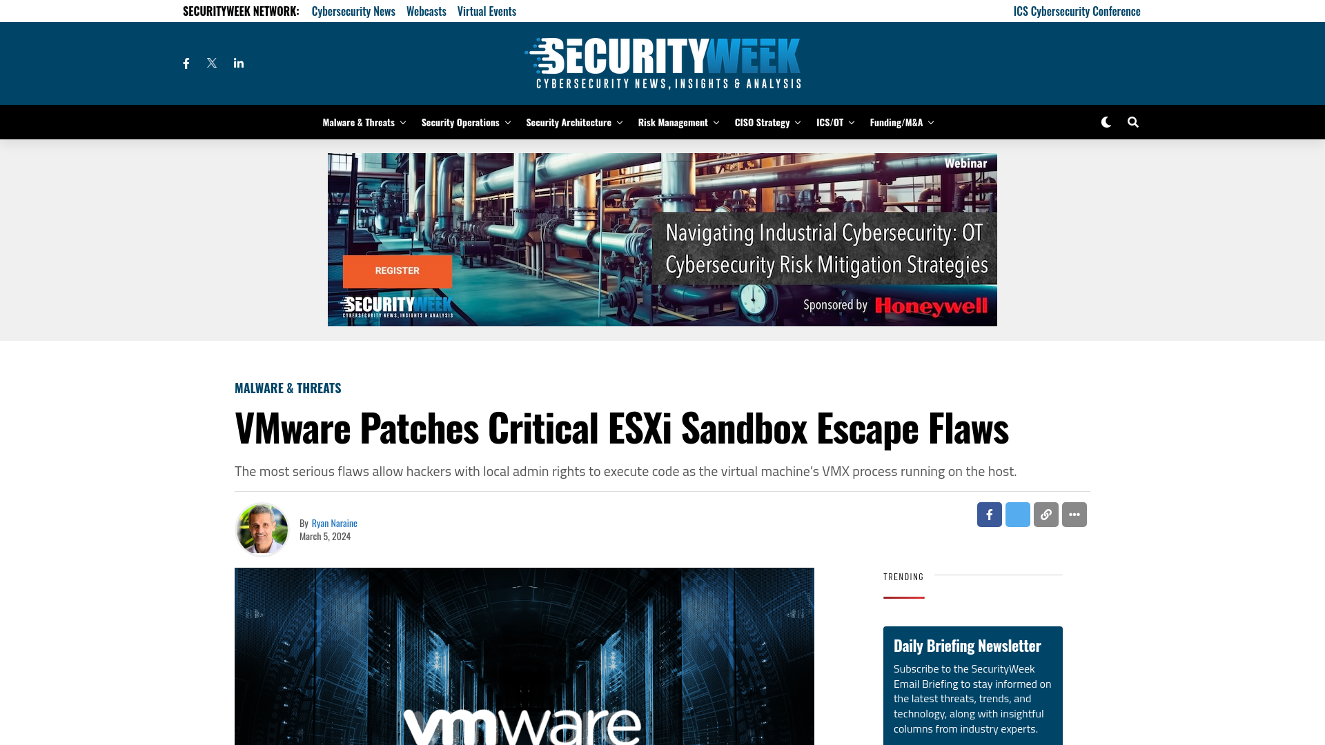 VMware Patches Critical ESXi Sandbox Escape Flaws - SecurityWeek