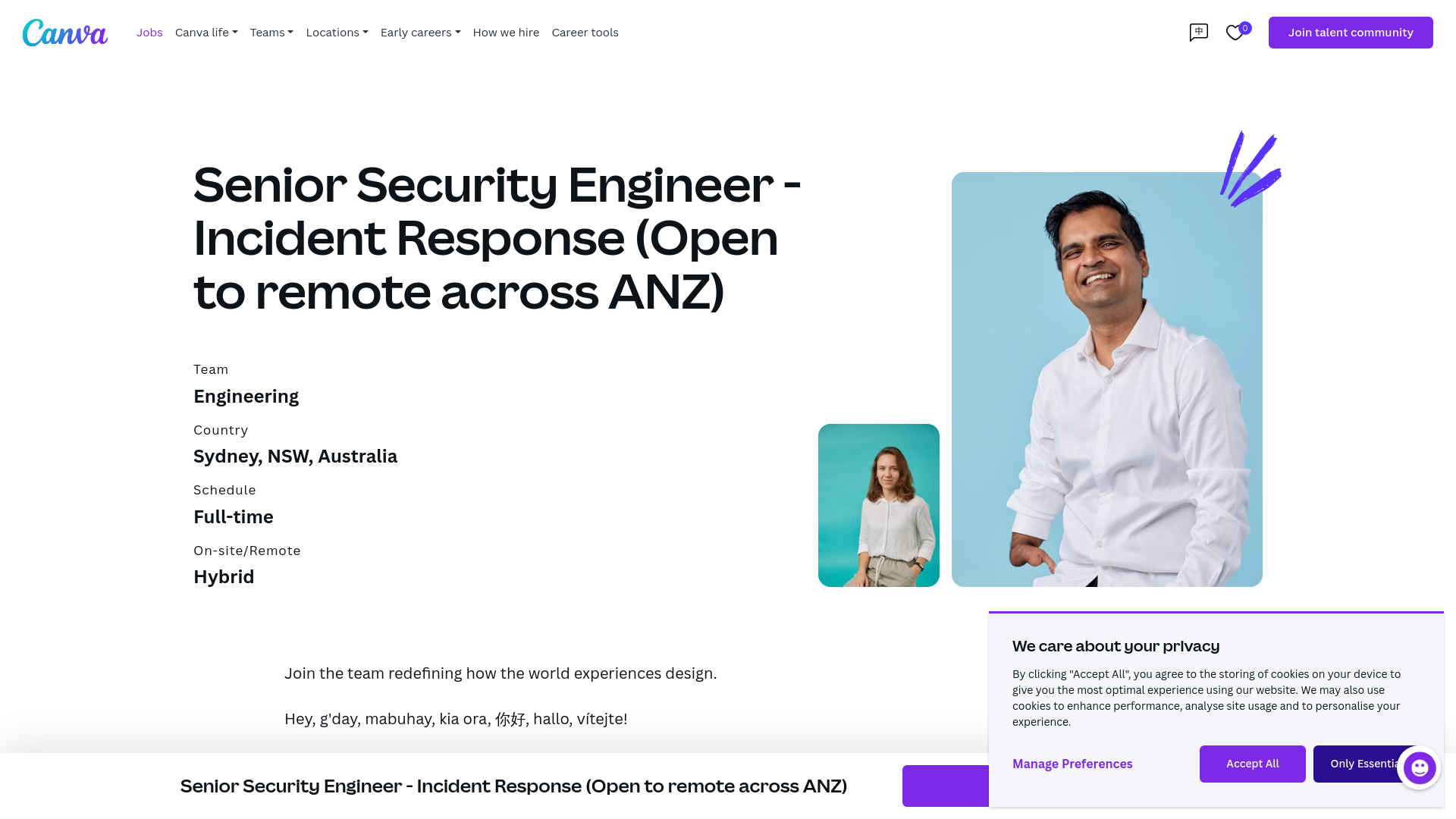 Senior Security Engineer - Incident Response (Open to remote across ANZ), Sydney, NSW, Australia (Hybrid) | Canva Careers