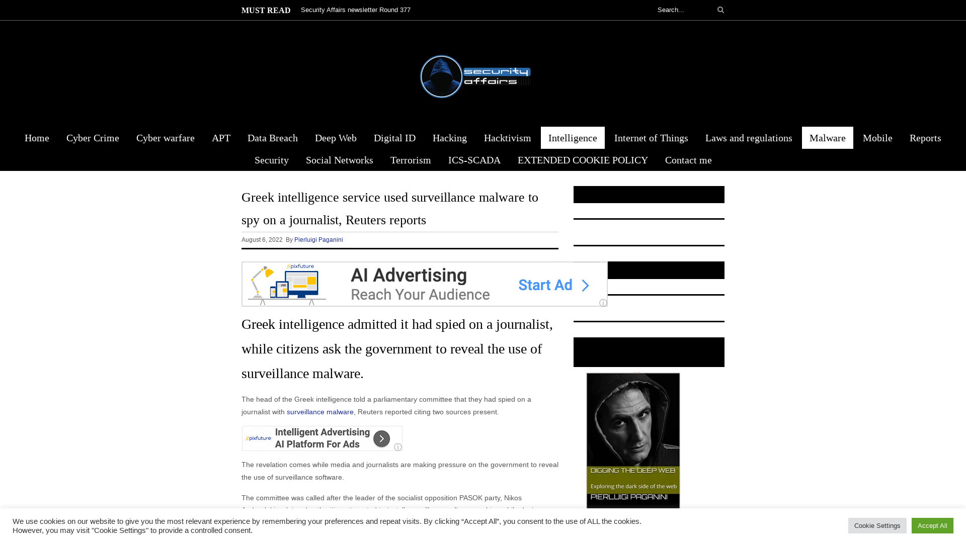 Greek intelligence spied on journalist with a surveillance spywareSecurity Affairs