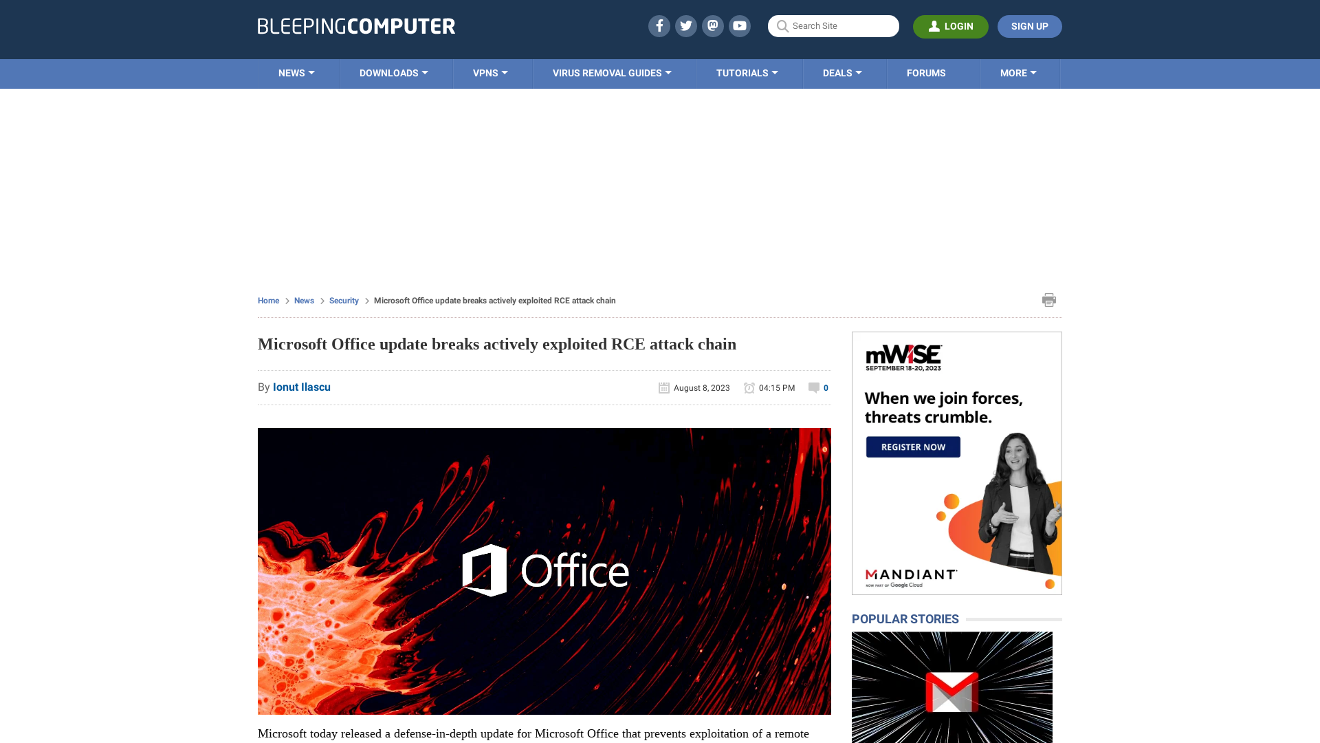 Microsoft Office update breaks actively exploited RCE attack chain